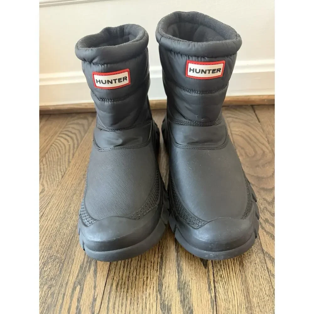 Hunter Intrepid Insulated Warm Snow Short Womens Boots Black US Sz 9 NEW $165